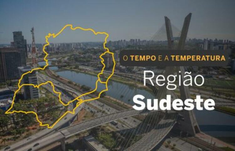 PREVISÃO DO TEMPO: Muitas nuvens com pancadas de chuva no Sudeste