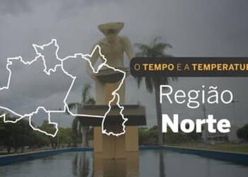 PREVISÃO DO TEMPO: segunda-feira (13) de chuvas intensas e trovoadas no Norte
