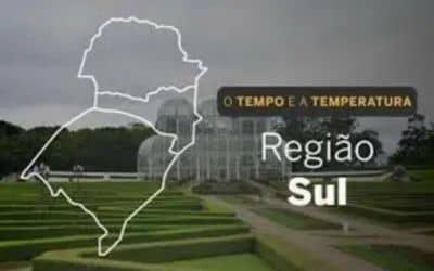 O TEMPO E A TEMPERATURA: Chuva e trovoadas marcam a previsão do tempo para a Região Sul nesta sexta-feira (19) O TEMPO E A TEMPERATURA: Chuva e trovoadas marcam a previsão do tempo para a Região Sul nesta sexta-feira (19)